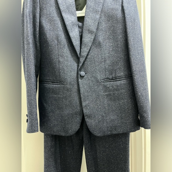 Billy Reid Women’s Navy Donegal Wool Silk Suit Size 4 NWOT - Picture 2 of 10